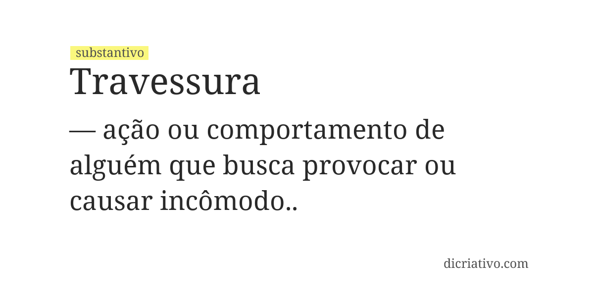 Significado de travessura