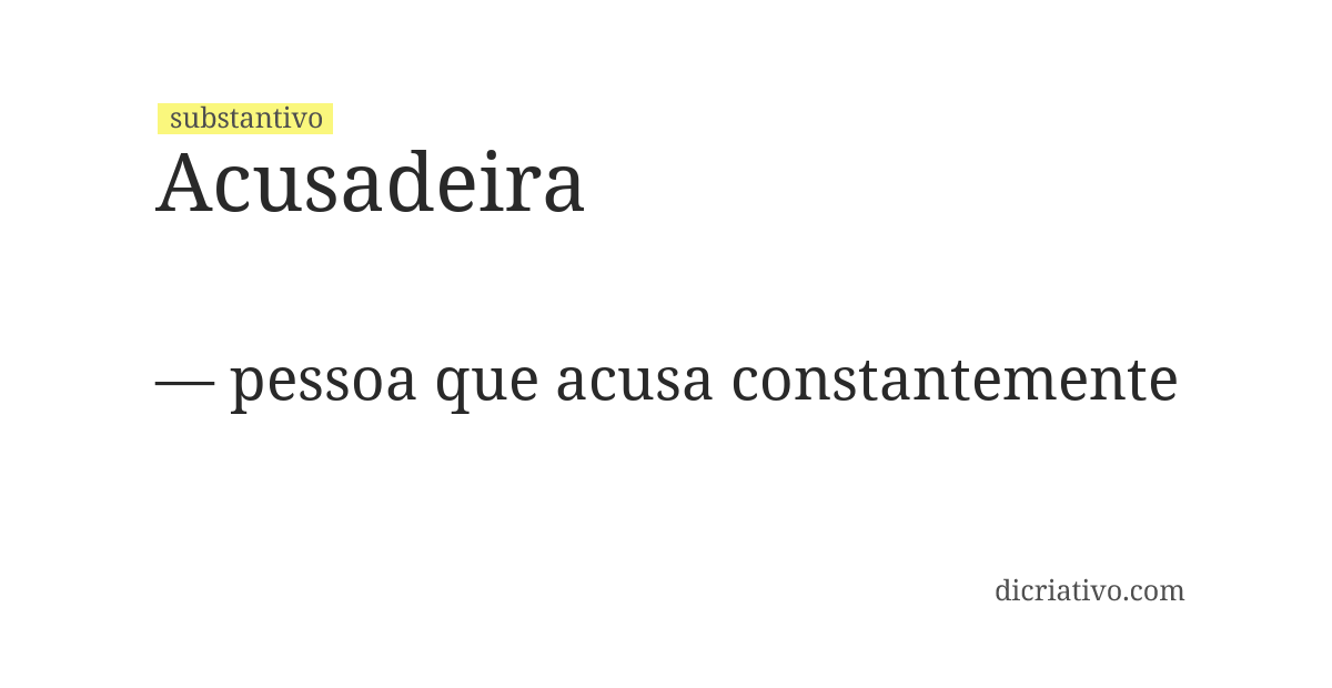 Significado de acusadeira