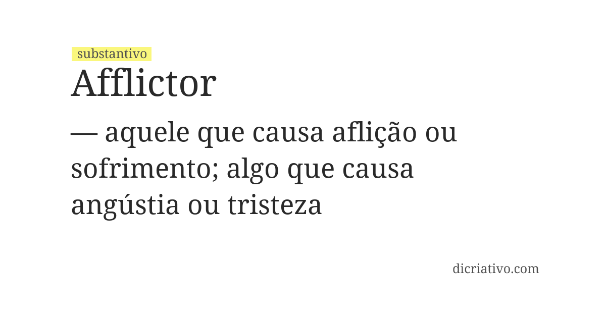 Significado de afflictor