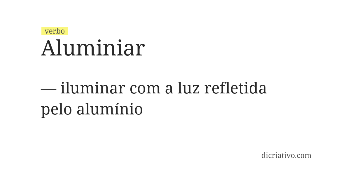 Significado de aluminiar