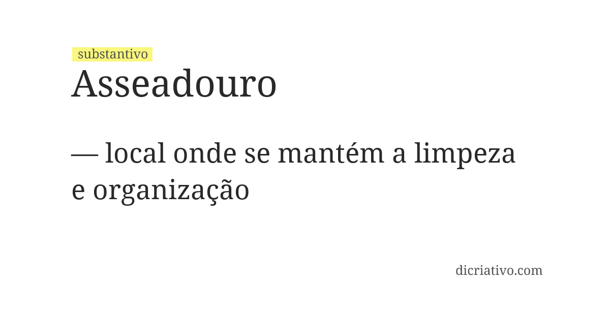 Significado de asseadouro