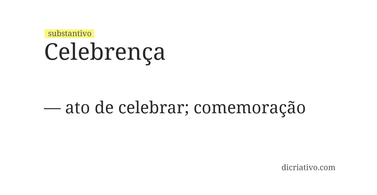 Significado de celebrença