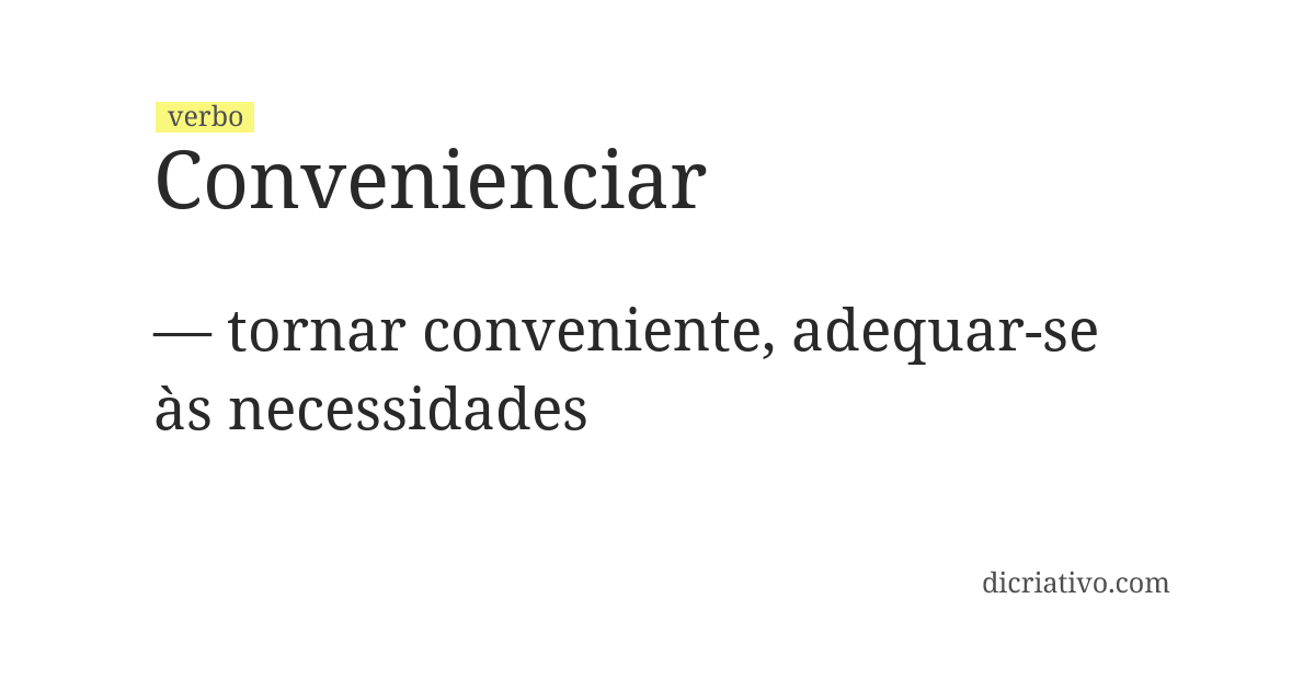 Significado de convenienciar
