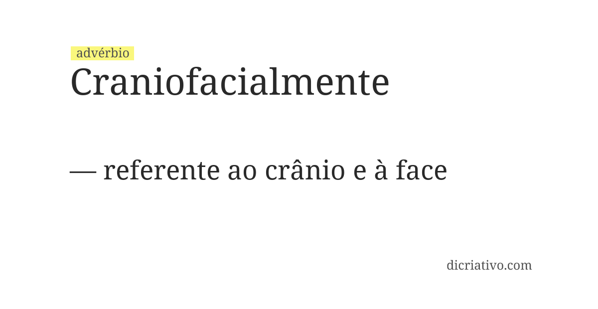 Significado de craniofacialmente