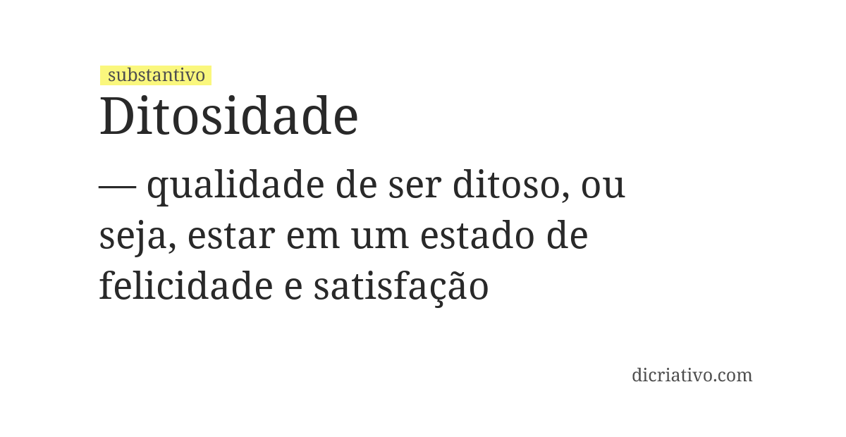 Significado de ditosidade