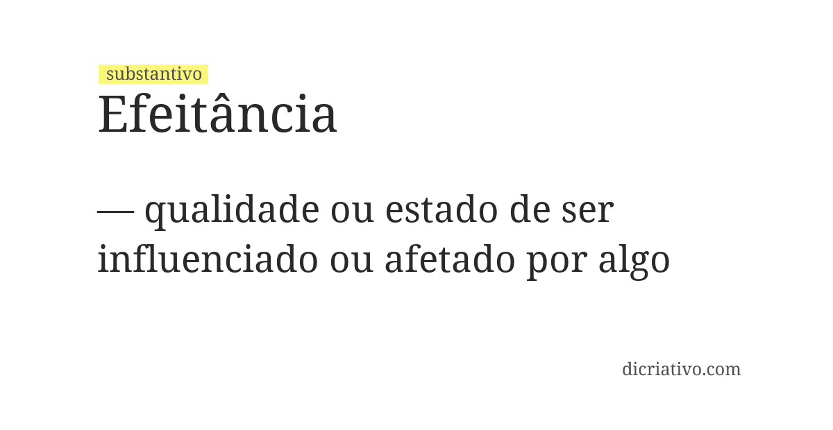 Significado de efeitância