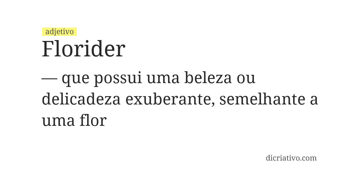 Significado de florider