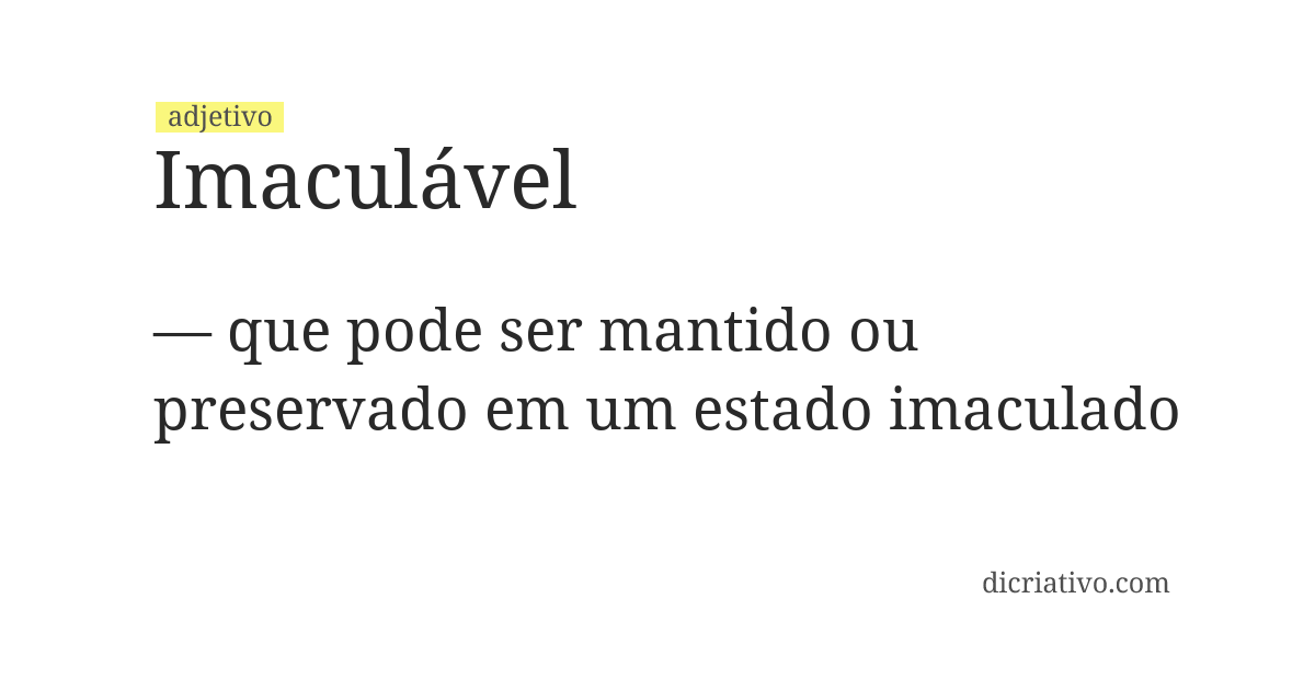 Significado de imaculável