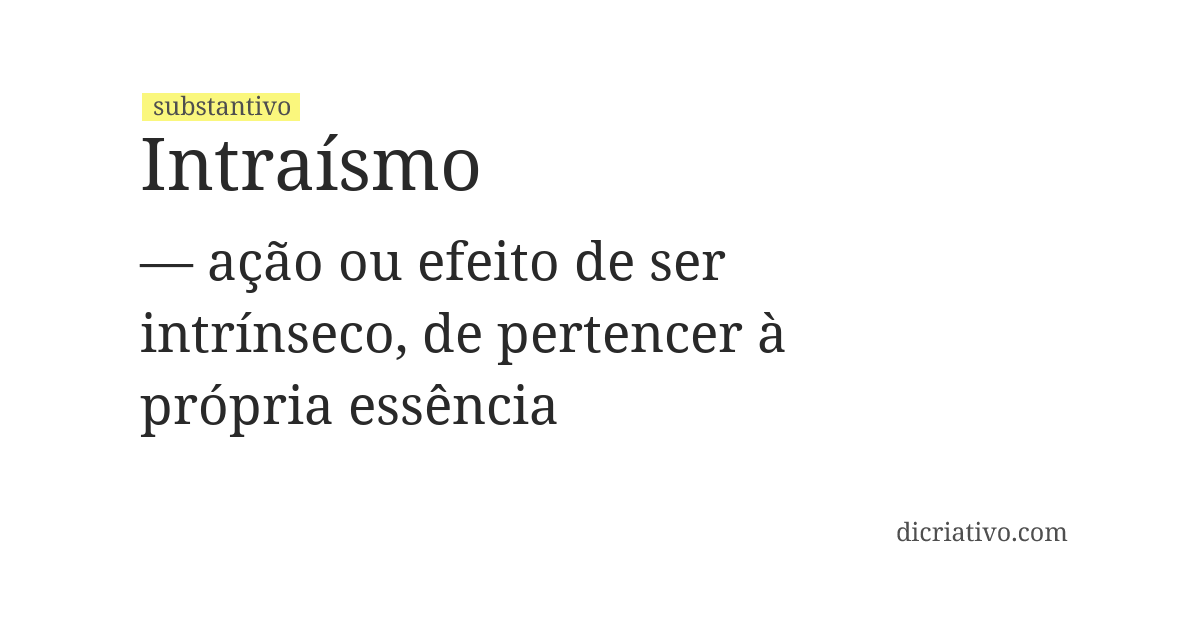 Significado de intraísmo
