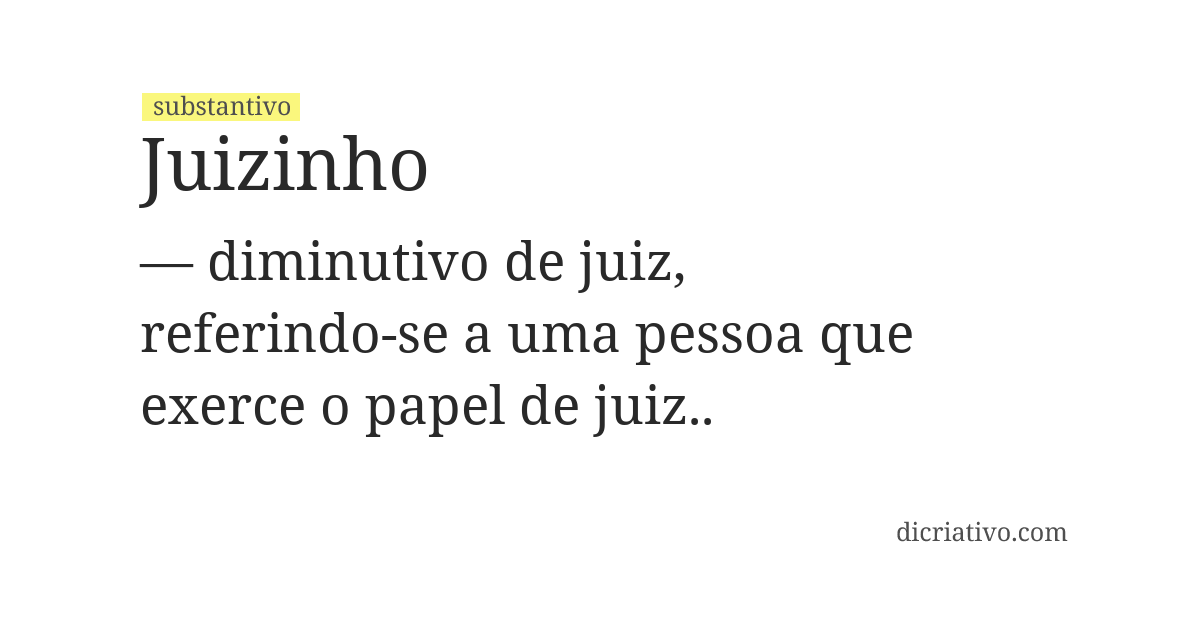 Significado de juizinho