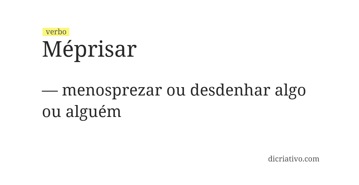 Significado de méprisar