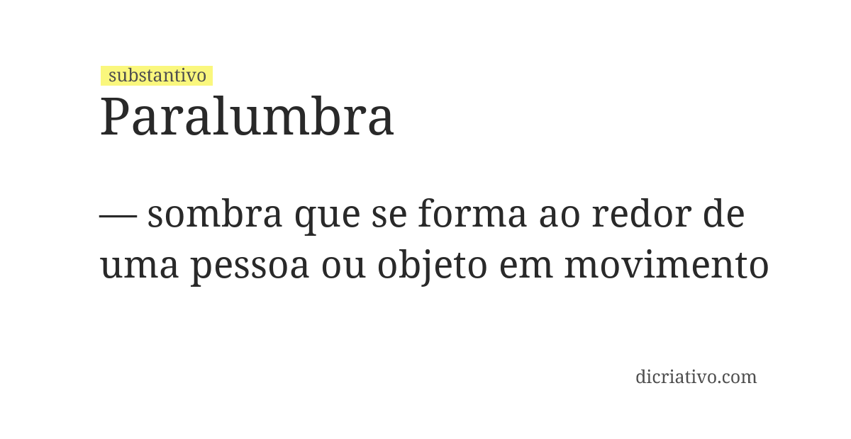 Significado de paralumbra