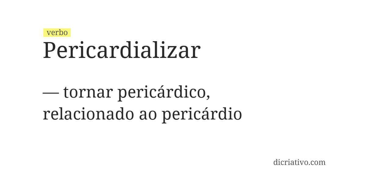 Significado de pericardializar