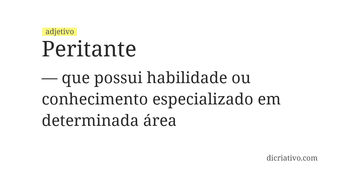 Significado de peritante