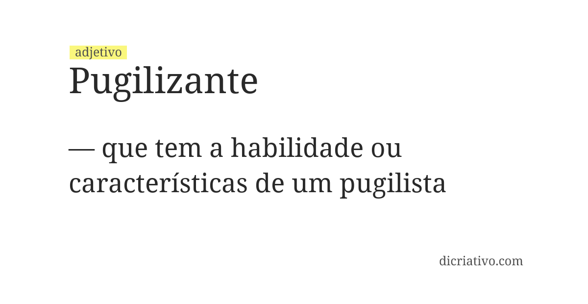 Significado de pugilizante
