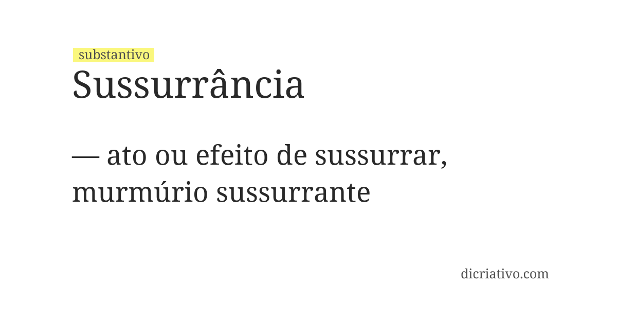 Significado de sussurrância