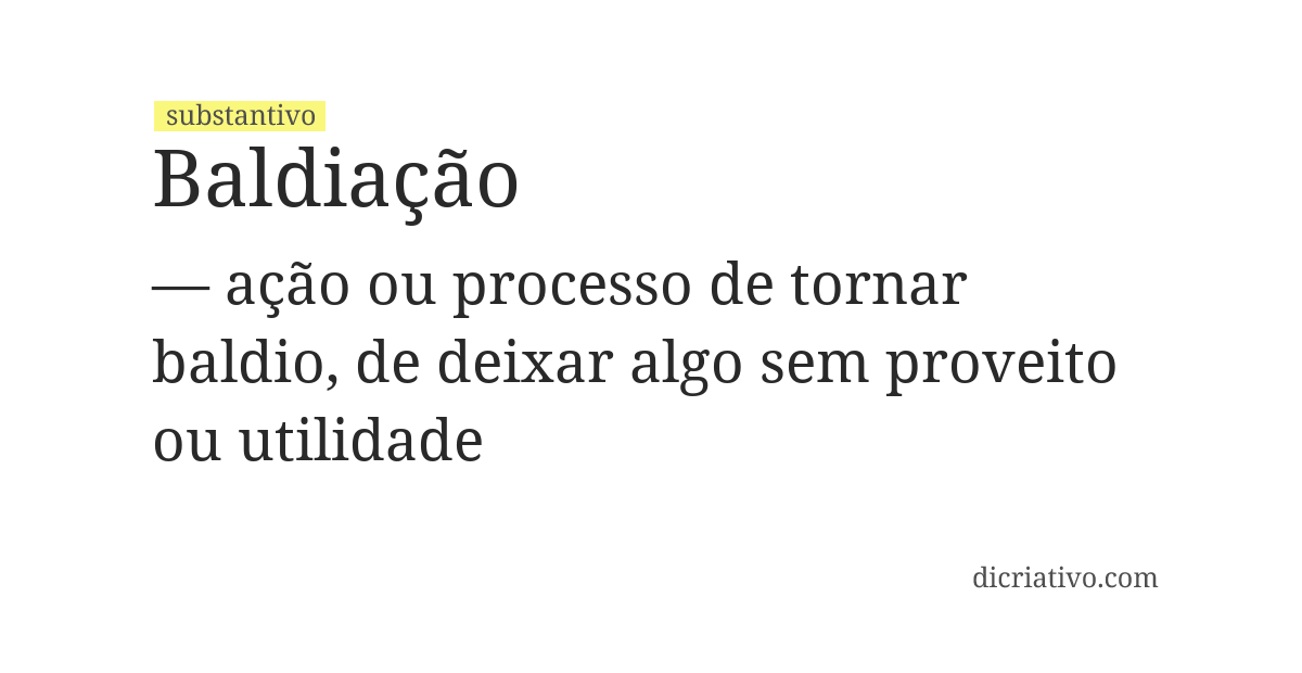 Significado de baldiação