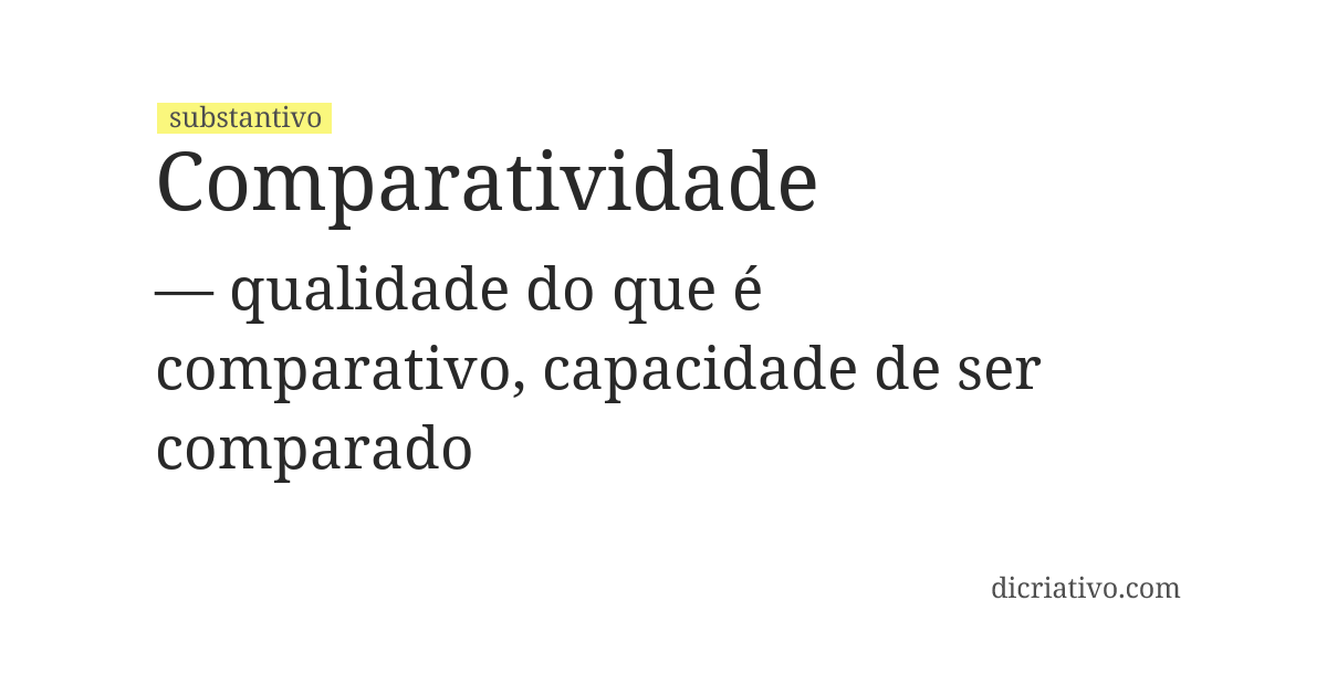 Significado de comparatividade