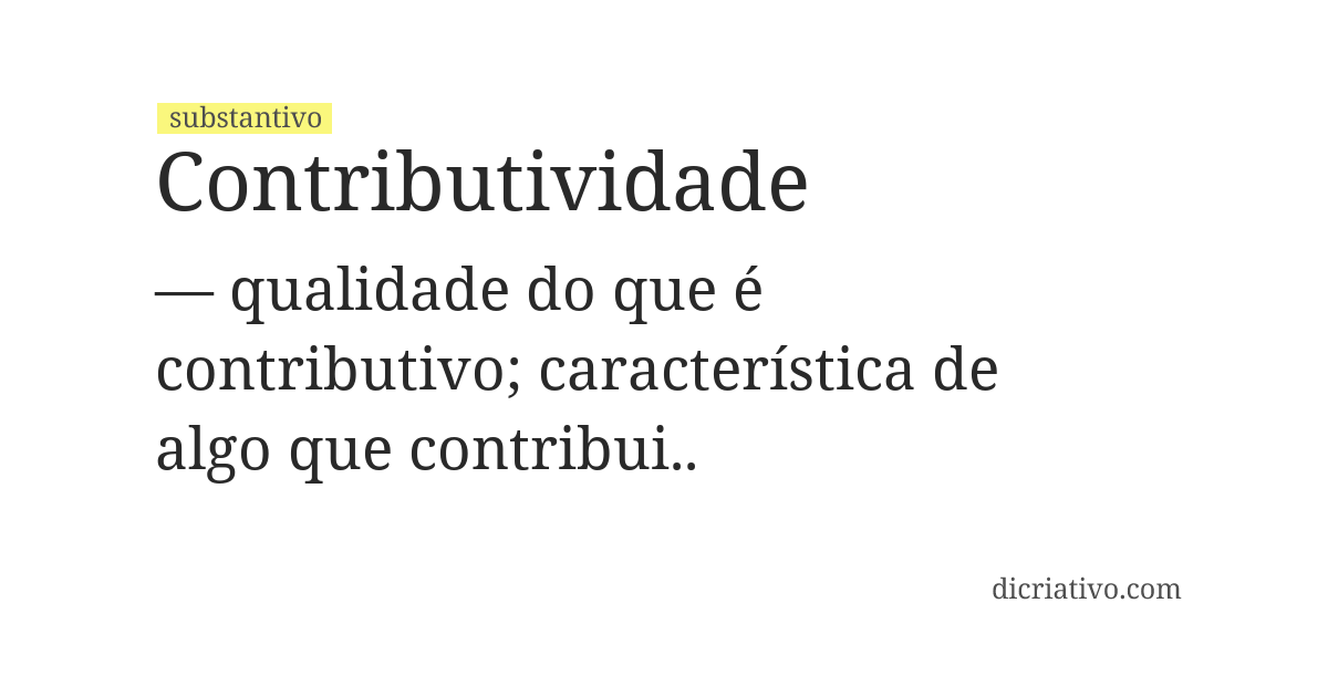 Significado de contributividade