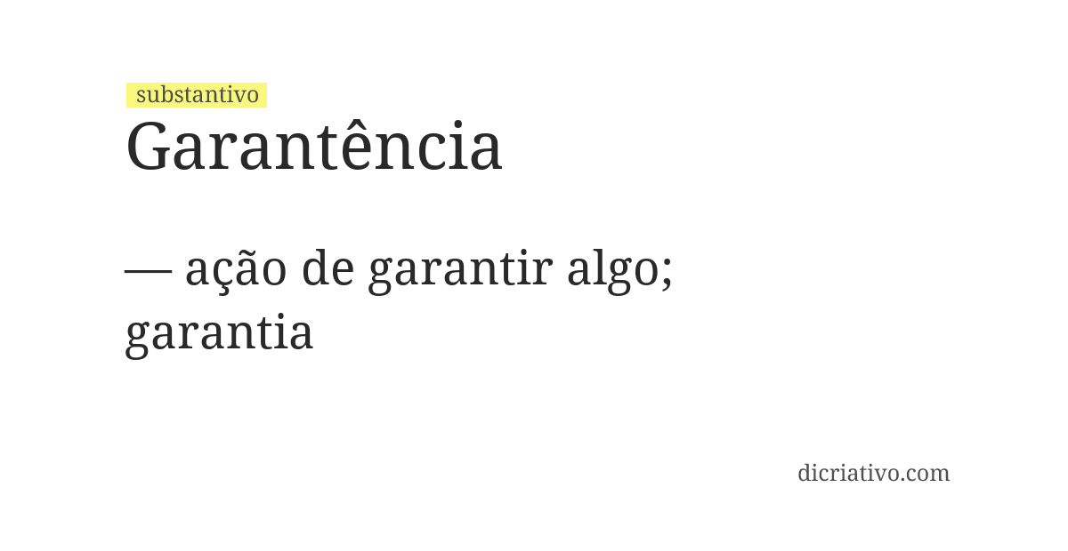 Significado de garantência