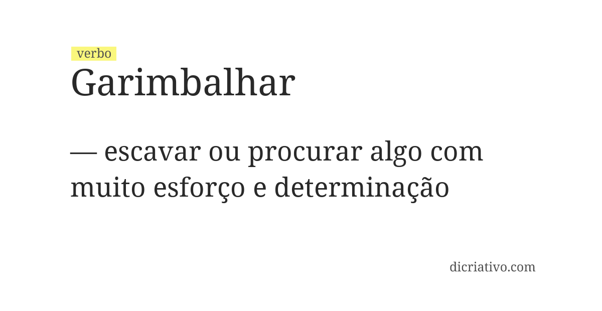 Significado de garimbalhar