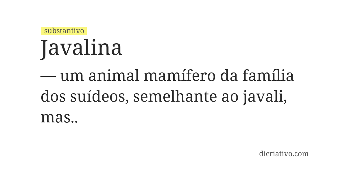 Significado de javalina