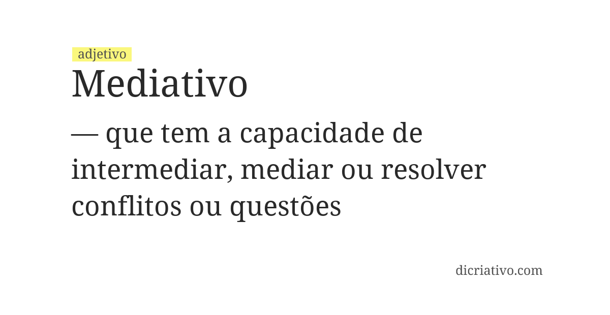 Significado de mediativo
