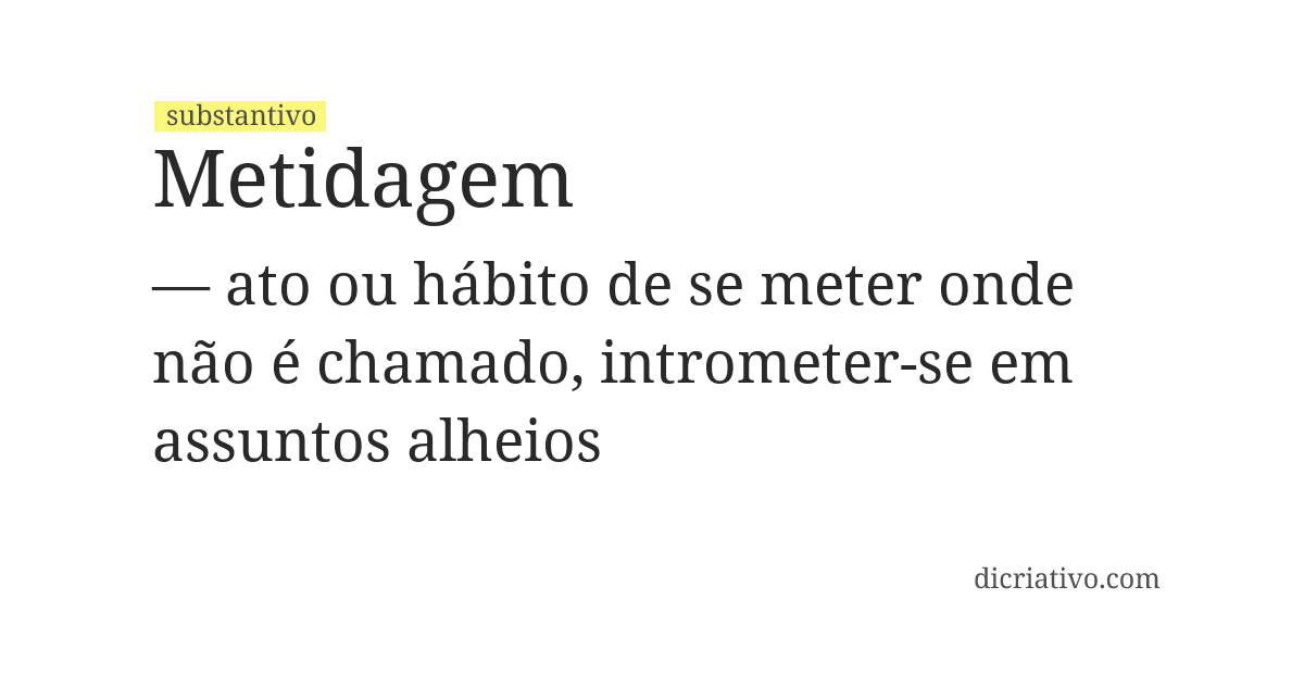 Significado de metidagem