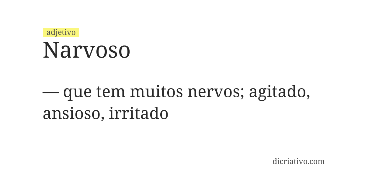 Significado de narvoso