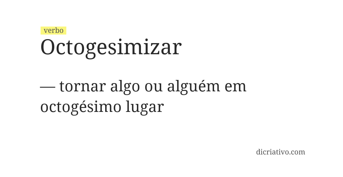 Significado de octogesimizar