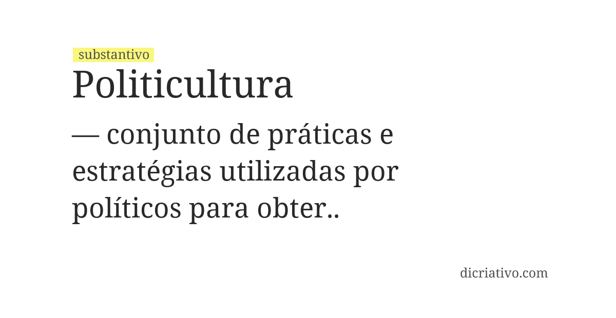 Significado de politicultura