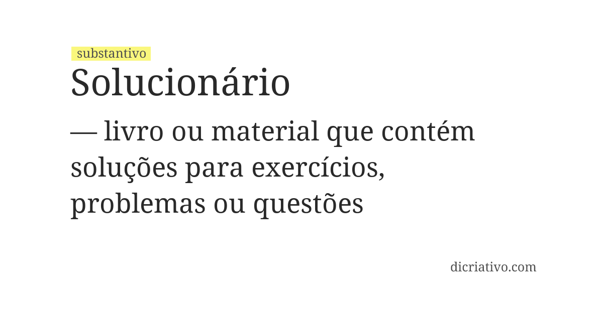 Significado de solucionário