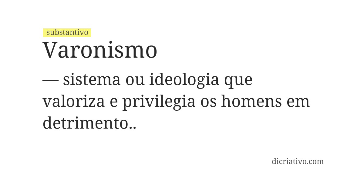 Significado de varonismo