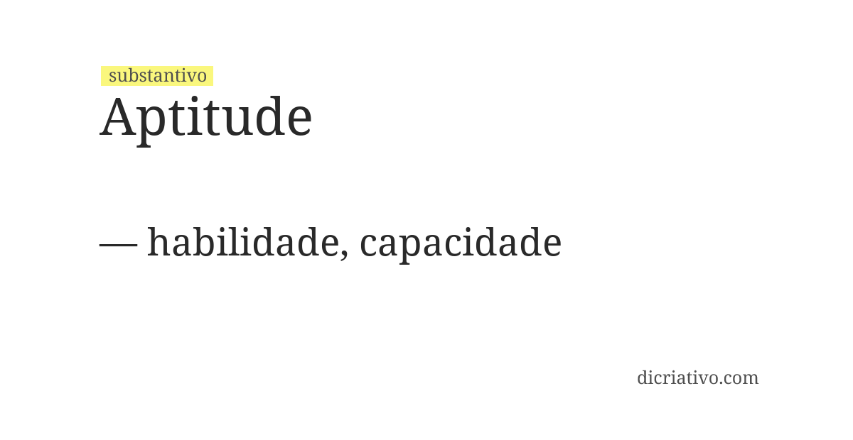 Significado de aptitude