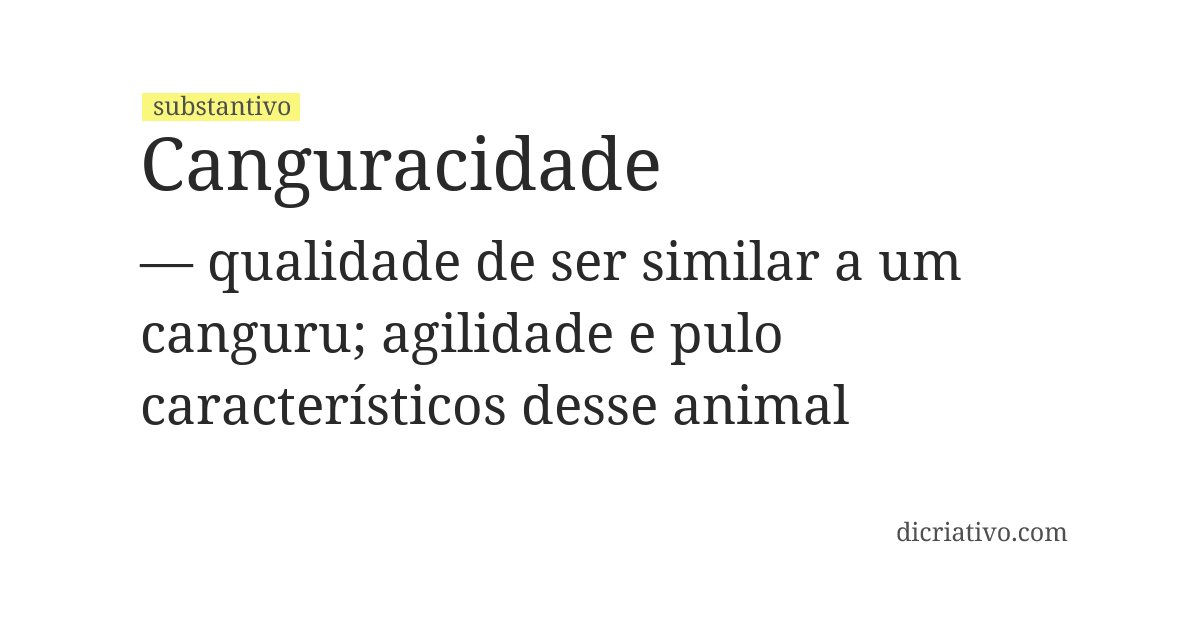 Significado de canguracidade