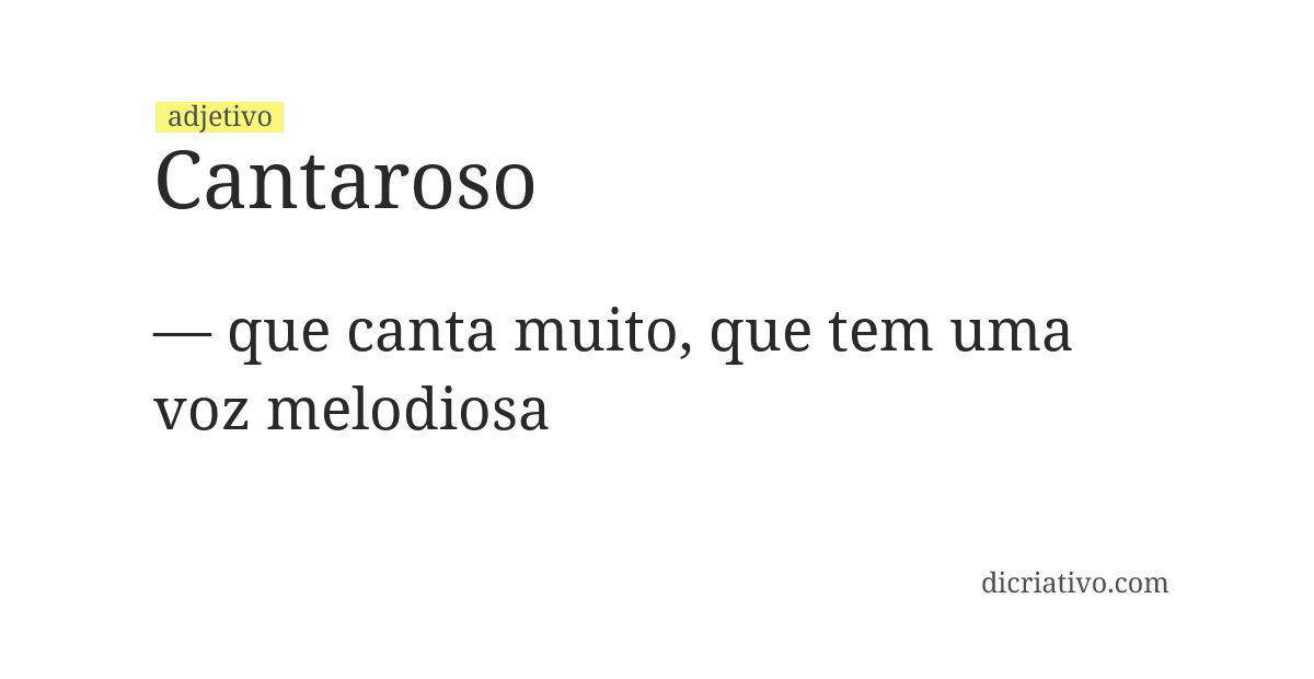 Significado de cantaroso