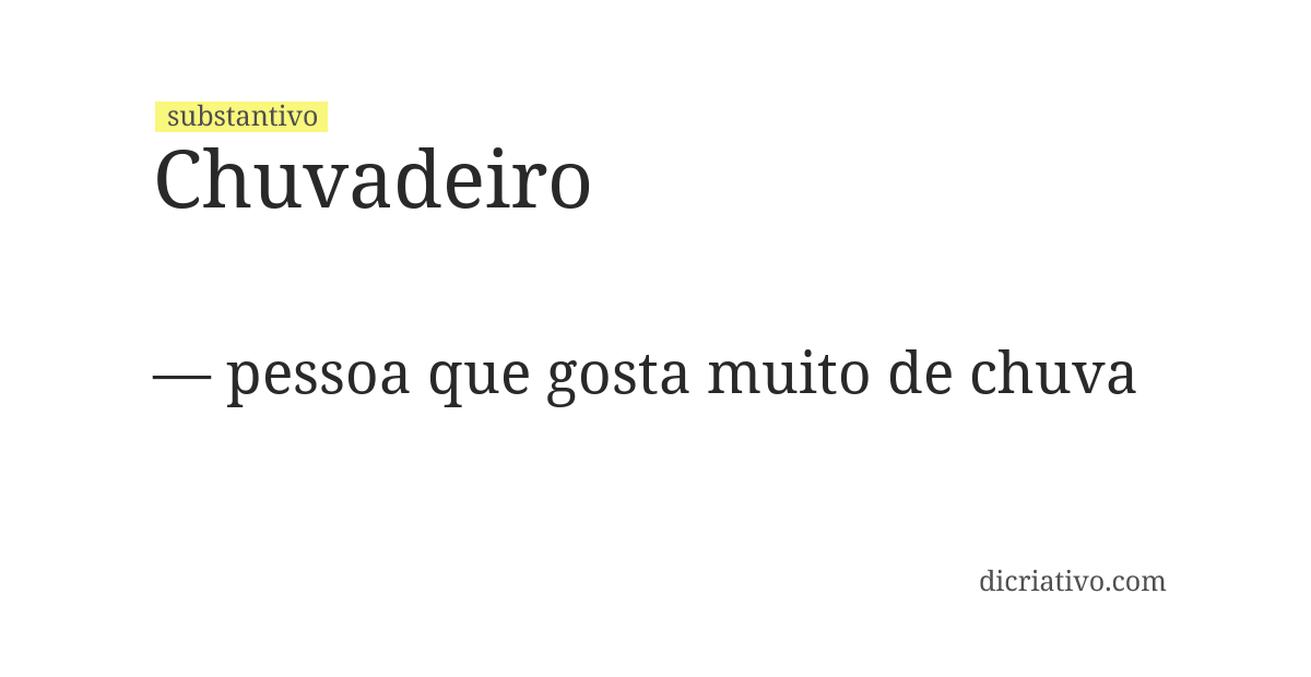 Significado de chuvadeiro