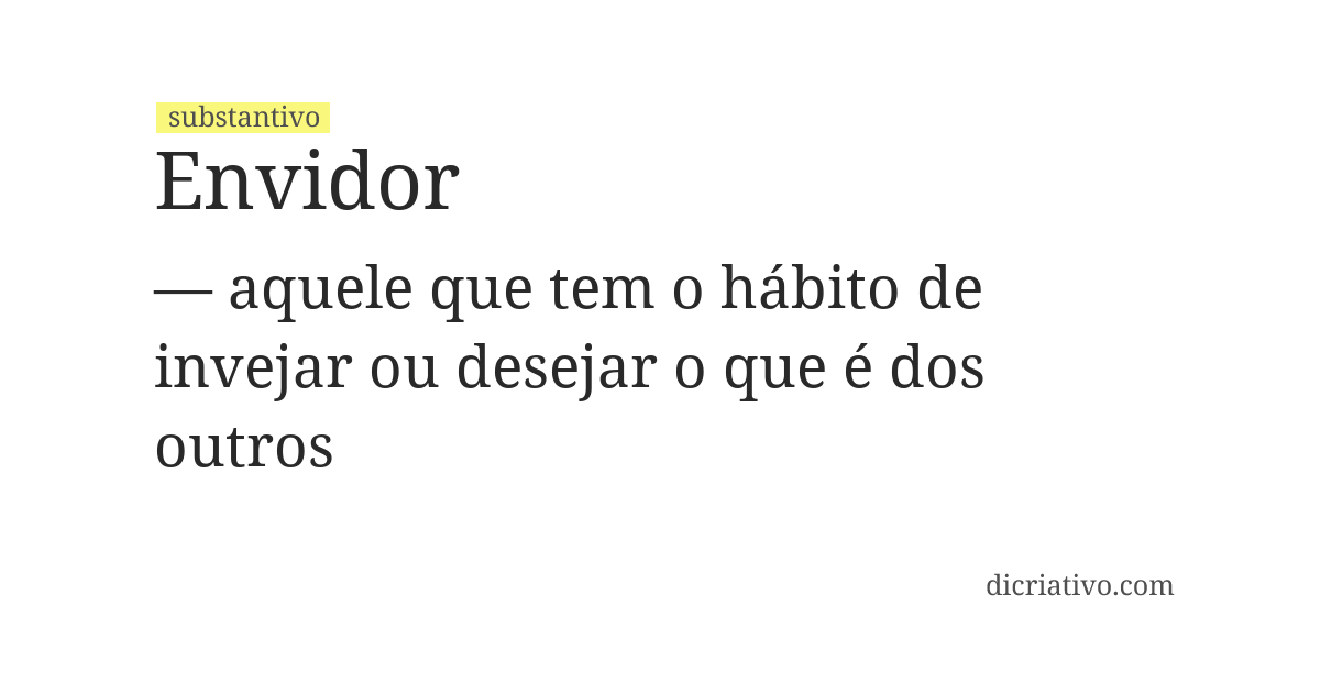 Significado de envidor