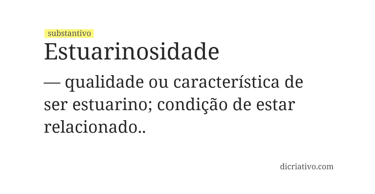 Significado de estuarinosidade