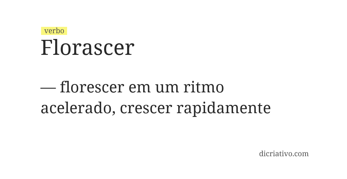 Significado de florascer