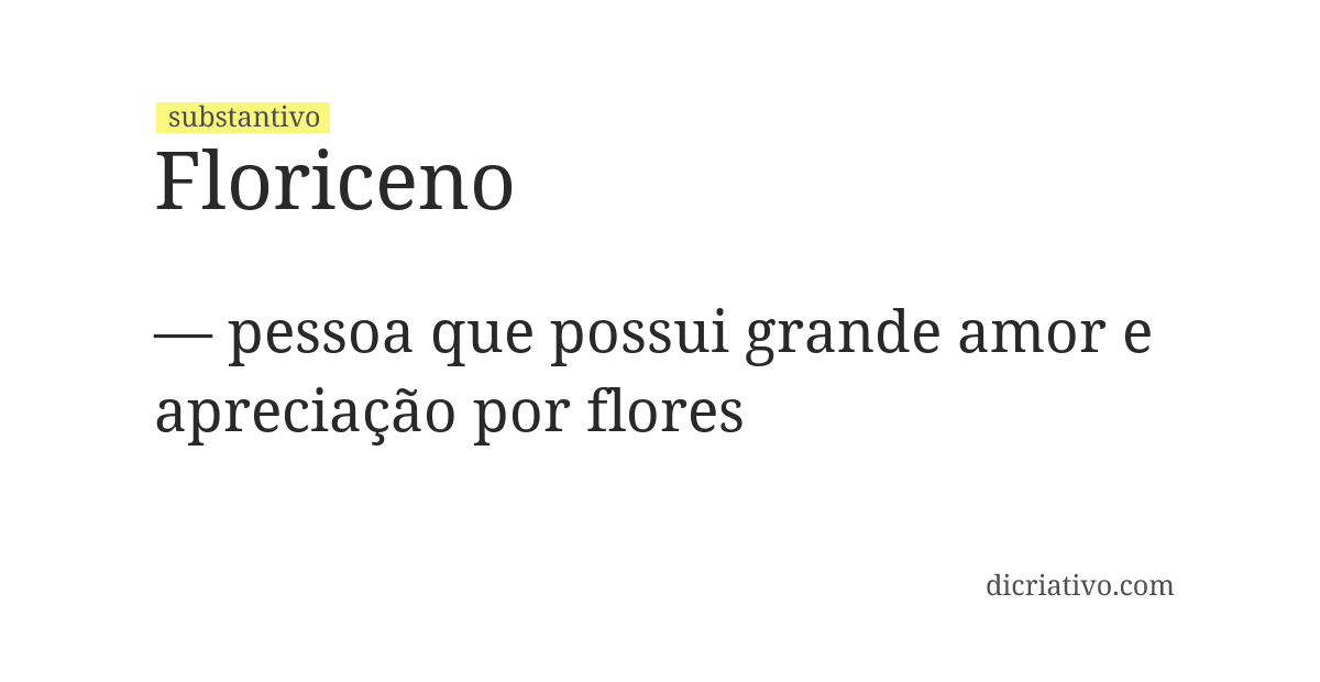 Significado de floriceno