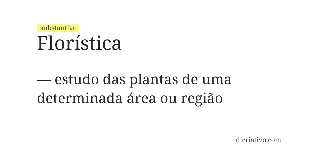 Significado de florística