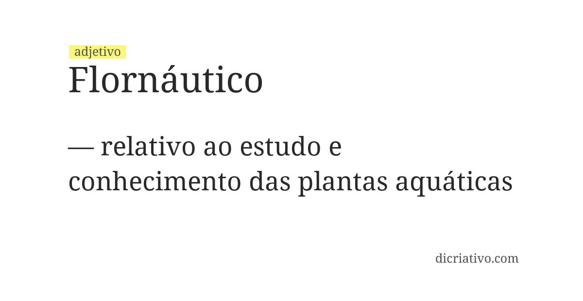 Significado de flornáutico