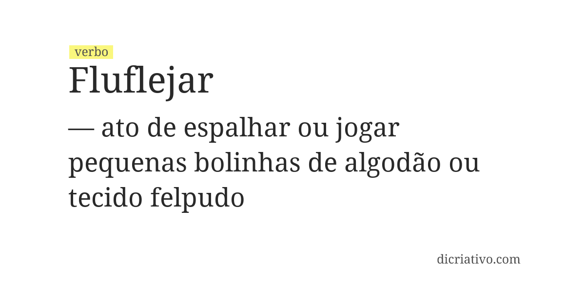 Significado de fluflejar