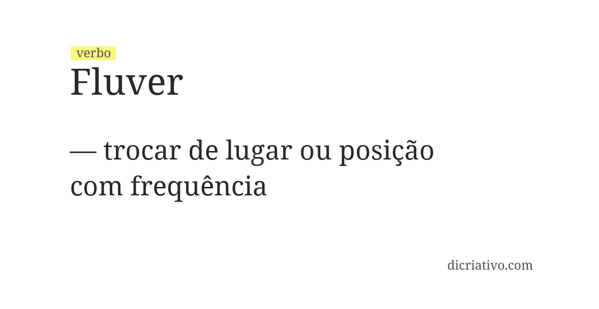 Significado de fluver