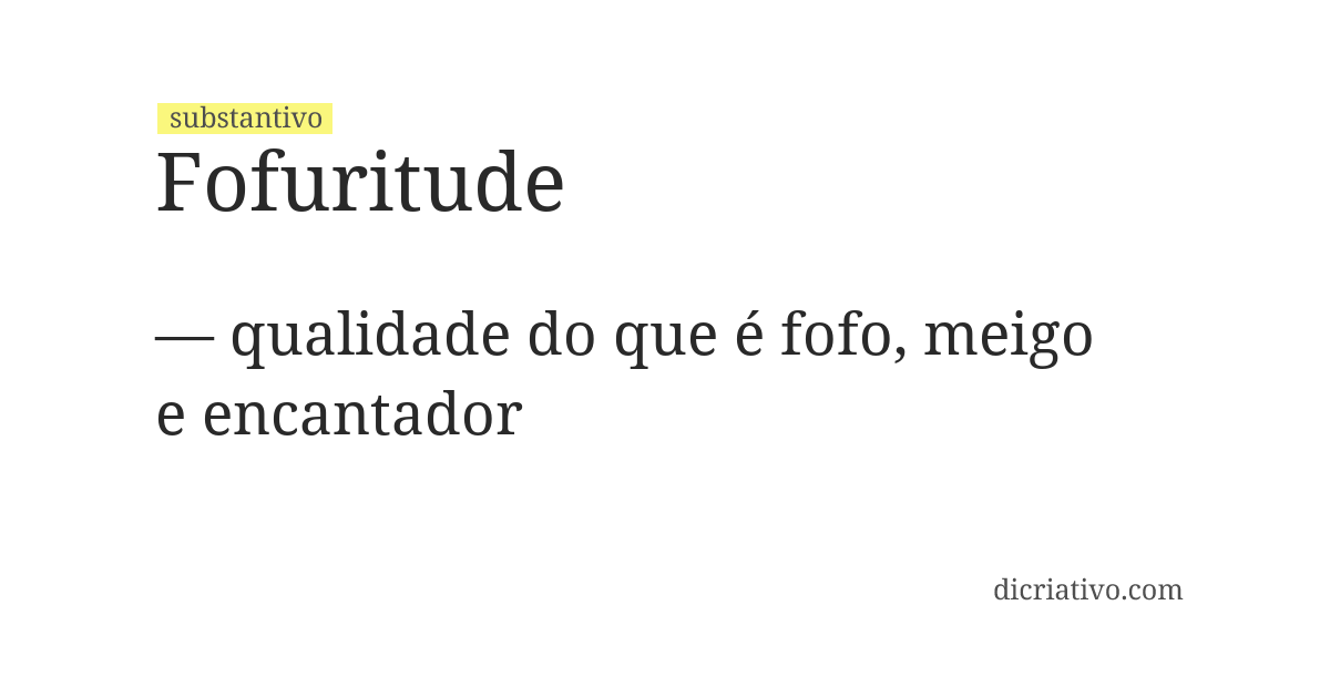 Significado de fofuritude