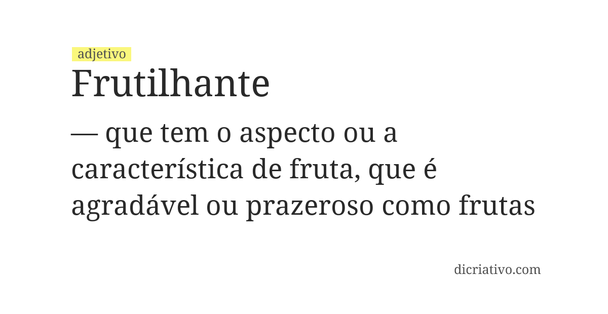 Significado de frutilhante