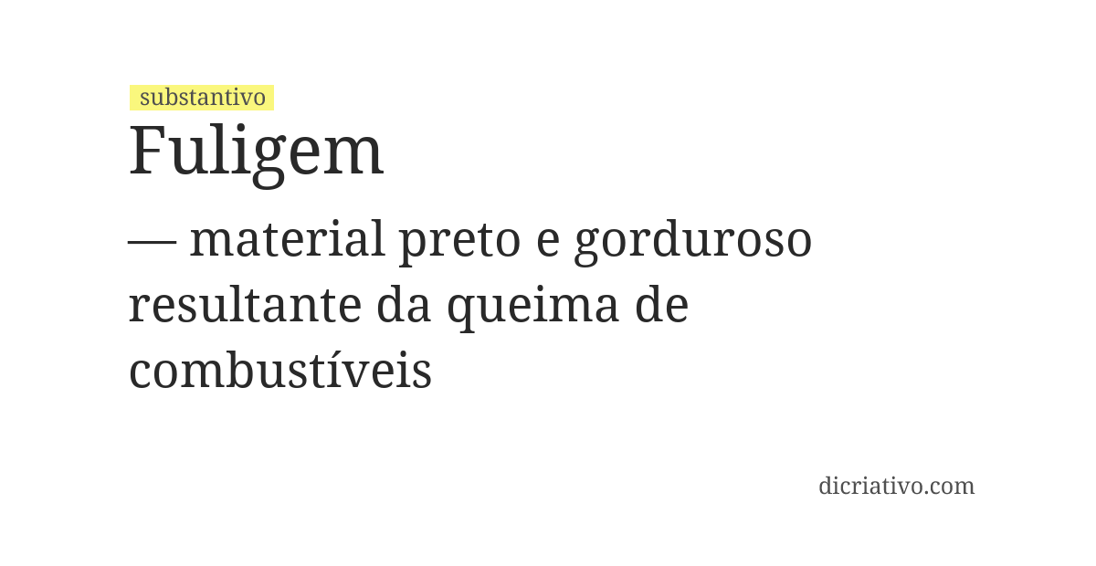 Significado de fuligem