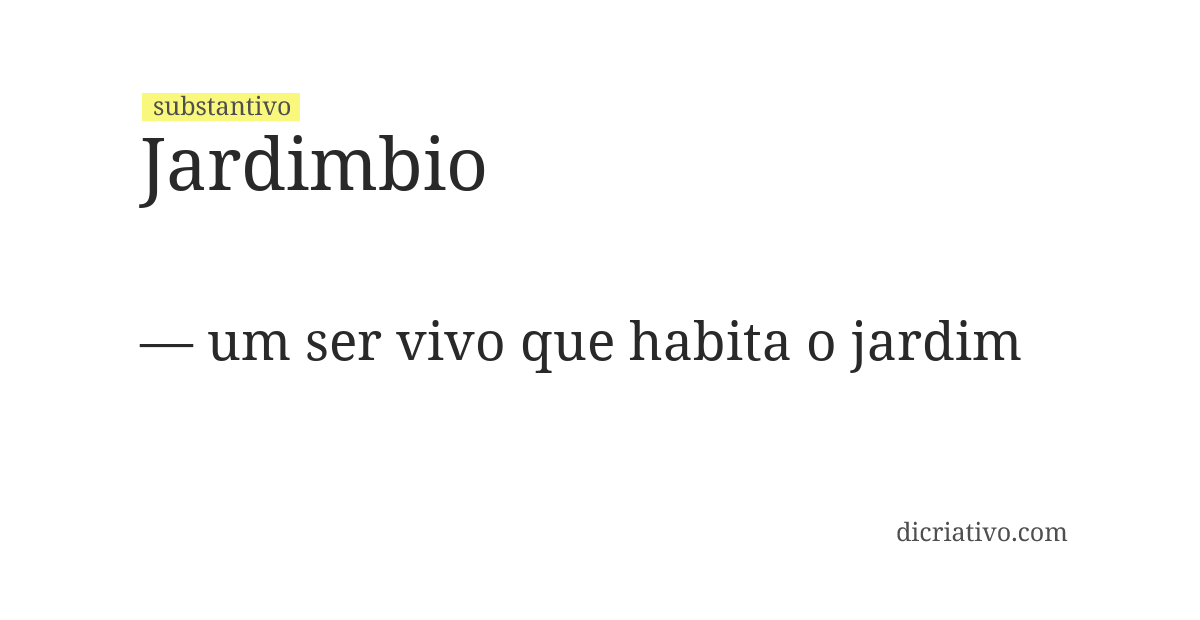 Significado de jardimbio