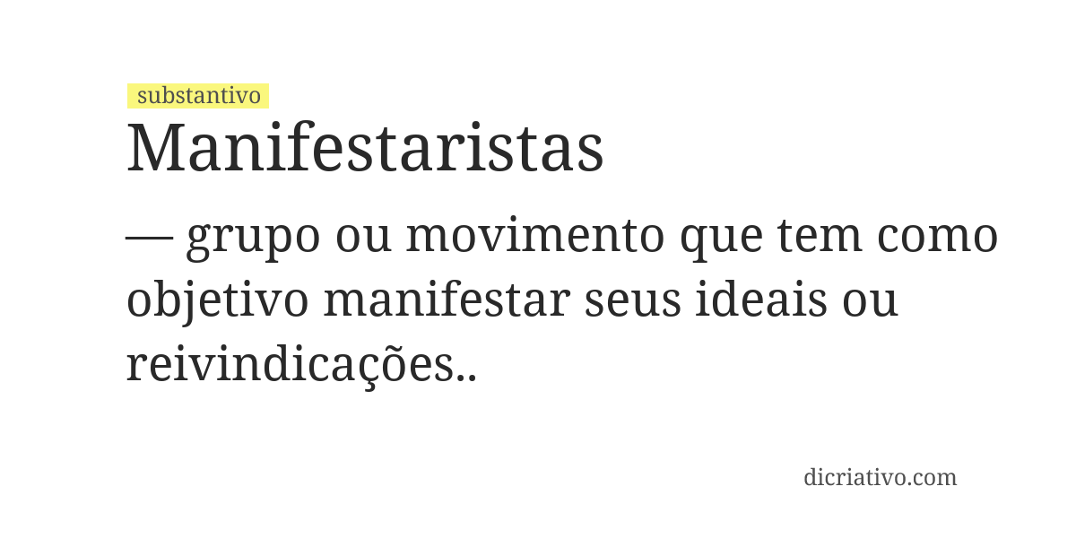 Significado de manifestaristas